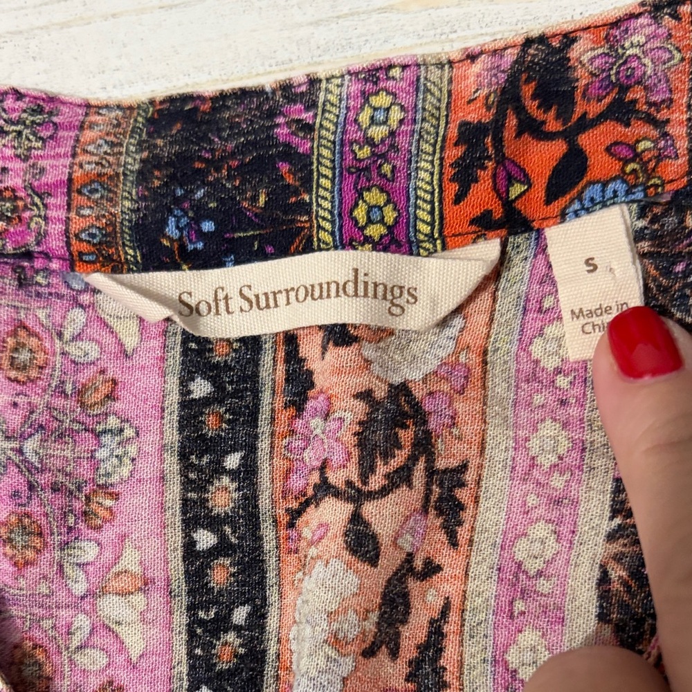 Soft Surroundings Esperanza Floral Print Maxi Dress Size Small - Picture 10 of 13